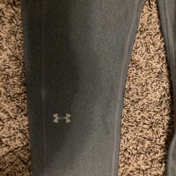 Under Armour Gray Leggings Small Capri Length Compression HeatGear GUC - Picture 2 of 3